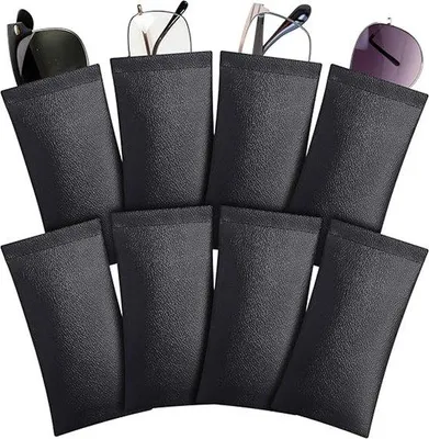 Productafbeelding van Brilhoesje voor 8 brillen - Draagbaar brillendoosje - Stofetui voor brillen - 18,5 x 9 cm - Ideaal voor reizen en auto