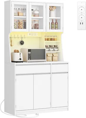Imagen del producto de Armario de cocina práctico con puertas ajustables y opción de montaje en pared para mayor espacio de almacenamiento