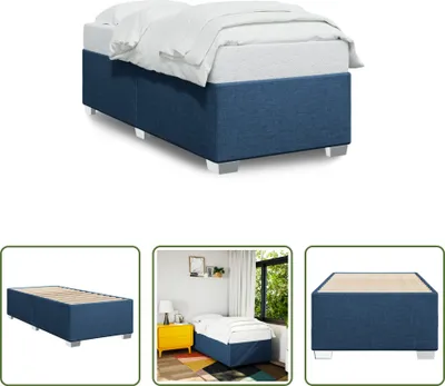 Produktbild von The Living Store Bettgestell Blau 90x200 cm Stoff