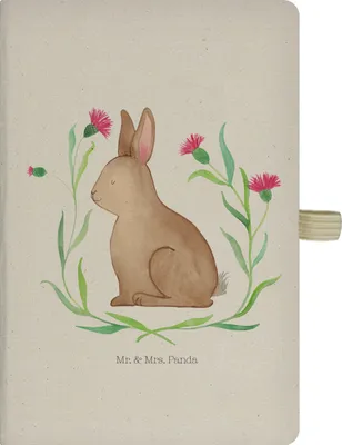 Produktbild von Mr. & Mrs. Panda Tagebuch Hase Sitzen - Transparent - Geschenk, Notizbuch A5, Ostergrüße, Kladde, Kaninchen, Skizzenbuch, Frohe Ostern, Liebe, Journal, Osterhase