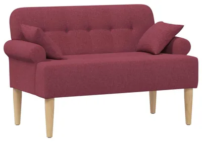 Produktbild von Zweisitzer mit Knopfheftung Weinrot 120 x 65 x 79 cm Stoff