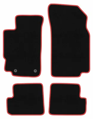 Produktbild von Velours-Fußmatten für Peugeot 406 1995-2004 (Coupé) – 4-tlg, Schwarz/Rot, passgenau – Wielganizator CARLUX