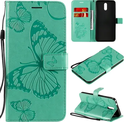 Produktbild von Mobigear Butterfly  Nokia 2.3 Hülle Klapphülle Geldbörse - Türkis