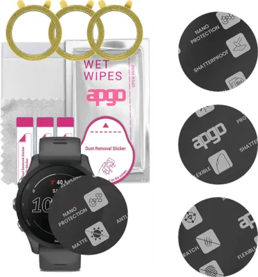 Produktbild von apgo 3 Stück Schutzglas, Matt, kompatibel mit Garmin Forerunner 255 Smartwatch, Hybrid 8H, Ersatz für Hartglas, Displayschutzglas, Bildschirmschutz, Displayschutz, kratzfest