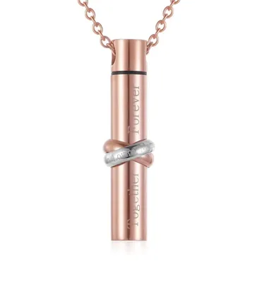 Produktbild von Unisex Anhänger Edelstahl Rosefarben Mit Kette Asche Urne