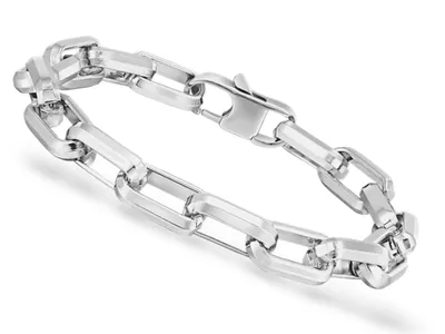 Produktbild von Herren Glieder Armband Edelstahl Silber Hochglanz Biker 23 Cm