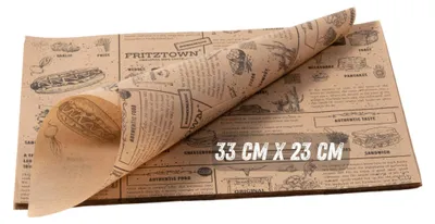 Produktbild von FRITZTOWN® Deli Paper Braun 33x23cm – 500 Blatt | Unbeschichtetes Einschlagpapier für Burger, Sandwich & BBQ | Fettabweisendes Food Paper | Perfekt für Street Food & Delikatessen