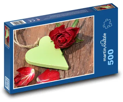 Obrázek produktu pro Puzzle 500 Srdce a červená růže - martinpuzzle