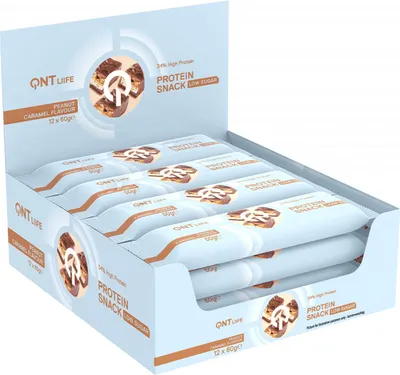 Produktbild von QNT Protein Snack (12x60g) Peanut Caramel - Riegel - Protein-Riegel