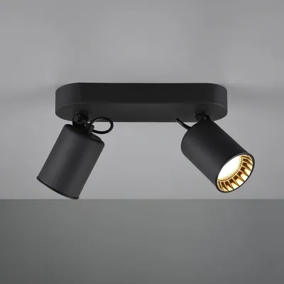 Image de HOFTRONIC - Plafonnier LED 2 spots inclinable GU10 Noir IP20
