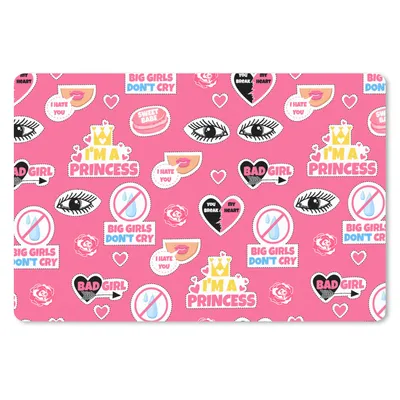 Produktbild von MuchoWow® Schreibtischunterlage Mädchen - Rosa - Prinzessin - Muster 60x40 cm - XXL Mauspad - Großes Mauspad