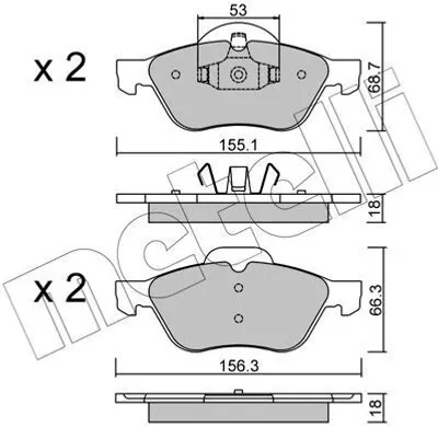 Produktbild von METELLI Bremsbeläge Satz Vorne Bremsklötze für RENAULT LAGUNA III Grandtour (KT0/1) 22-0335-0