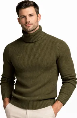 Produktbild von Recea Rollkragenpullover für Männer Sphofoop olive XL