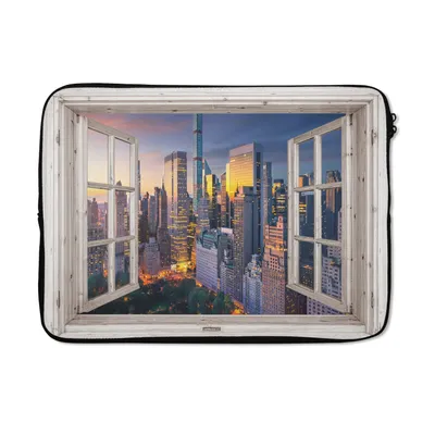 Produktbild von MuchoWow® Laptop Hülle 14 ZollAnsicht - New York - Skyline Laptoptasche - Laptoptasche - Stoßsicher - Schutzhaube