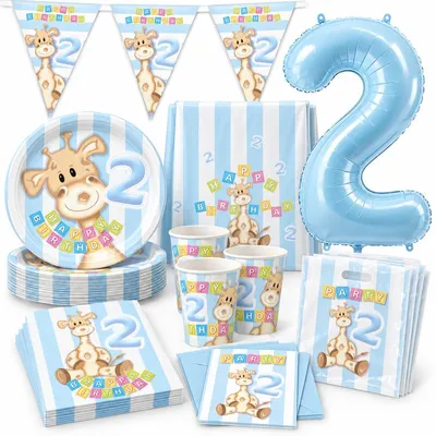 Produktbild von 2. Geburtstag XXL Partyset Deko Giraffe Kindergeburtstag