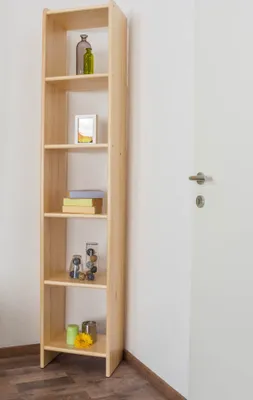 Produktbild von Modernes Kiefernholz Regal mit 5 Fächern, 200 cm hoch, 40 cm breit, 30 cm tief