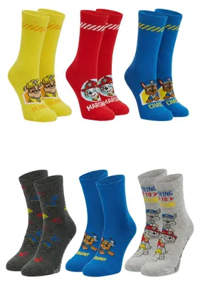 Produktbild von Paw Patrol Chase Marshall Rubble Kinder Jungen Socken Set 6 Paar, Größe:23-26