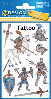 Produktbild von AVERY Zweckform ZDesign KIDS Tattoos "Ritter" 1 Blatt à 8 Tattoos