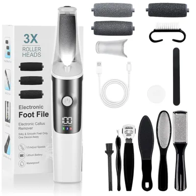Productafbeelding van Elektrische voetvijl - Pedicureset - 3 snelheden - Waterdicht - LED-display - USB oplaadbaar