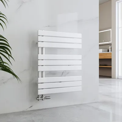 Obrázek produktu pro Sušák ručníků EMKE Koupelnový radiátor Deskový radiátor Boční připojení Nástěnný ohřívač vody 762 x 600 mm Bílá