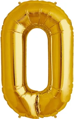Produktbild von Folienballon Zahl 0 Gold