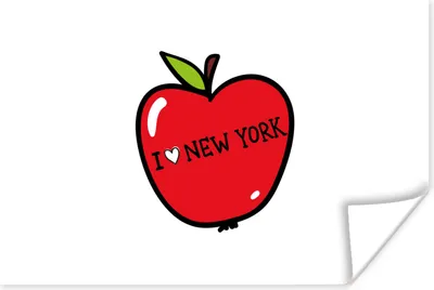 Produktbild von MuchoWow® Poster New York - Apfel - Rot 120x80 cm - Bilder