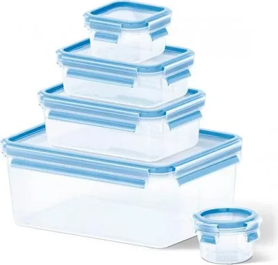 Obrázok produktu pre Tefal K30290, Set, Obdĺžnikový, 3,7 L, Modrá, Priehľadná, Gombík, 1000 ml