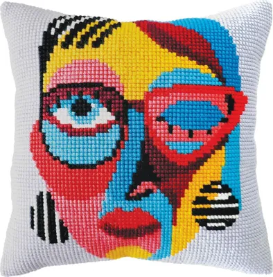 Productafbeelding van Kruissteek-set met bedrukt patroon voor een kussen "Hele Zomer", 40x40 cm