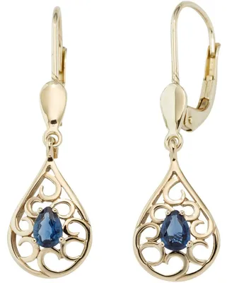 Produktbild von Boutons Ohrringe Ohrhänger Tropfen blaue Safir Saphir 585 Gold Gelbgold
