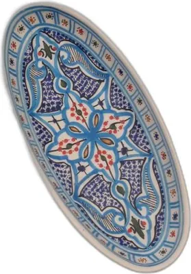 Immagine prodotto di Piatto ovale marocchino turchese - L 24 cm