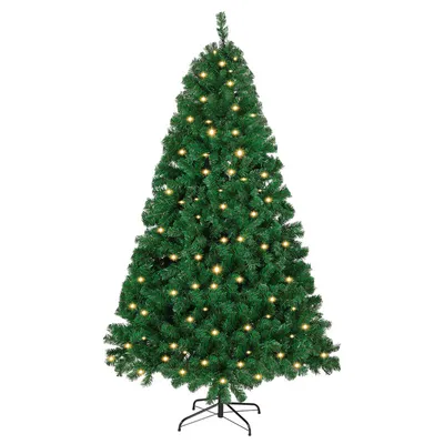 Image de Jopassy Sapin de Noël artificiel 210cm Sapin artificiel avec éclairage LED Sapin pour décoration de Noël