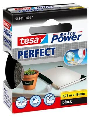 Produktbild von Tesa Power Perfect Gewebeband 2,75m x 19mm strapazierfähiges Klebeband Reparatur