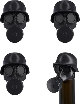 Produktbild von Flaschenverschluss Bier 5er Set, wiederverwendbare Bierkappen Vintage Militär Design, staub- & insektendicht, Party Zubehör Geschenkidee