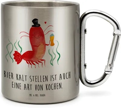 Produktbild von Mr. & Mrs. Panda Thermobecher Hummer Weizen - Transparent - Geschenk, Garnele, Bier, Kochen, Wirtschaft, Reisebecher, Isolierbecher, Edelstahlbecher, Kneipe, Meer