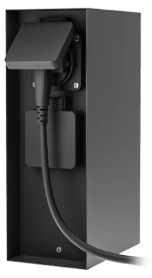 Outdoor-Steckdosenpfosten mit WLAN, 2 Steckdosen, IP44, schwarz