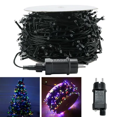 Obrázek produktu pro LED světelný řetěz VA-Cerulean, délka 50 metrů, 500 LED diod, barevný, 8 režimů, pro vnitřní i venkovní použití, vánoční osvětlení