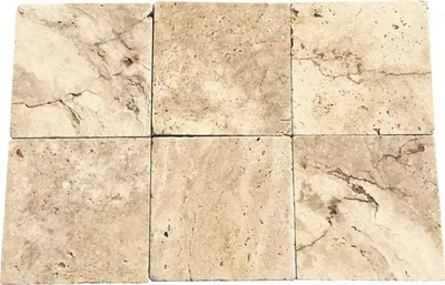 Produktbild von FLAIRSTONE Travertin Terrassenplatte Assos 20,3 cm x 20,3 cm x 3 cm