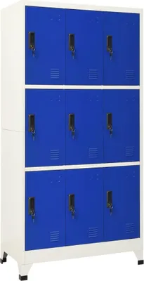 Image de Armoire à casiers Gris et bleu 90x45x180 cm Acier