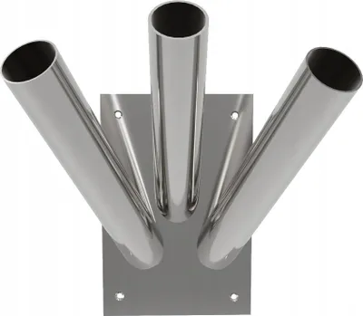Produktbild von Flaggenhalter für 3 Flaggen – Wandmontage für den Außenbereich, Edelstahl V2A, dreifach