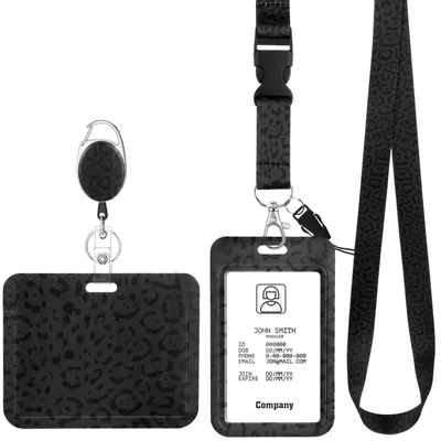 Productafbeelding van Set van 2 Kaartenhouders met Sleutellband en Jojo, Leopardenprint