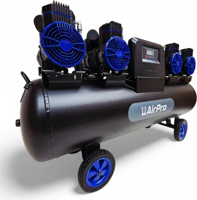 Produktbild von Luftkompressor 120L Geräuscharm (75 dB) | Ölfrei Kompressor | Wartungsfrei 400V | 1000L/min 4x2PS Druckluftkompressor