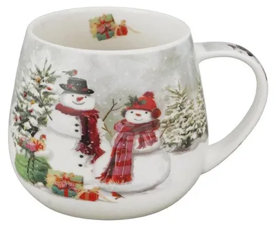 Zdjęcie produktu dla Filiżanka porcelanowa w świątecznym opakowaniu "Uśmiechnięty Śnieżek", pojemność 430 ml