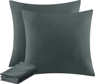 Produktbild von Aisbo Kissenbezug 80x80 Anthrazit 2er Set Mikrofaser Reißverschluss