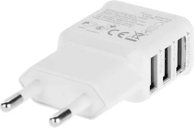 Produktbild von Trade-Shop Mini 3-fach Mehrfachsteckdose USB Universal 220V 5V/2A Ladegerät USB-Adapter Flach für Samsung Galaxy A9 J3 S7 Galaxy S7
