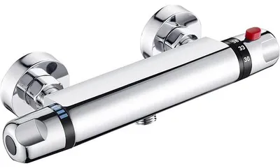 Produktbild von Duscharmatur mit Thermostat Duschthermostat Aufputz Thermostat Duscharmatur mit 38¡ãC Sicherheitstaste, Chrom Mischbatterie Dusche Thermostat Armatur Dusche aus Messing Duscharmaturen Brausethermostat