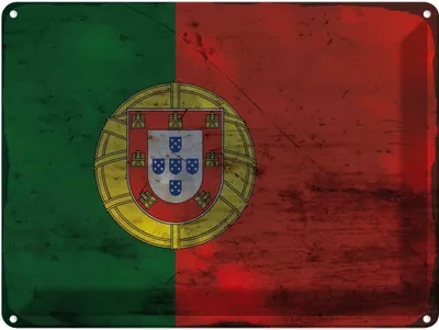 Produktbild von vianmo Blechschild 30x40 cm Portugal Flagge Fahne Wappen