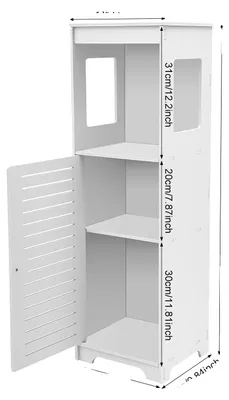Produktbild von Badezimmer Aufbewahrungsschrank, 3 Ebenen, langlebige PVC-Konstruktion, weiß