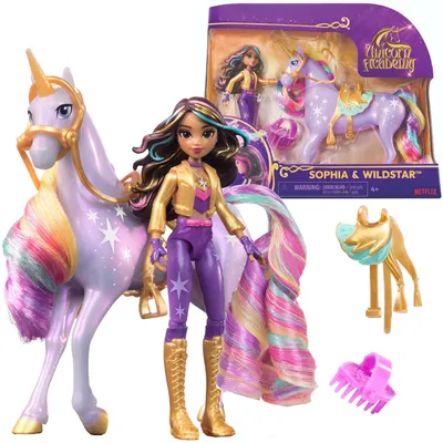 Immagine prodotto di Set Accademia degli Unicorni: bambola Sophia e figurina dell'unicorno Wildstar + accessori Accademia degli Unicorni