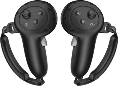 Immagine prodotto di Cover in silicone per controller + supporto per Meta Quest 3S /Quest 3 – impugnatura protettiva morbida antiscivolo con cinghie regolabili (NERO)