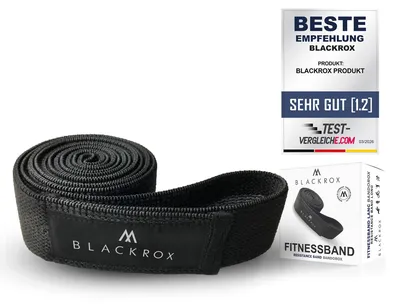Produktbild von BLACKROX Fitnessband Lang BANDOROX Widerstandsband Resistance Band für Männer und Frauen Yoga Krafttraining Pilates Fitness Hüftband Beine, schwarz